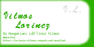 vilmos lorincz business card